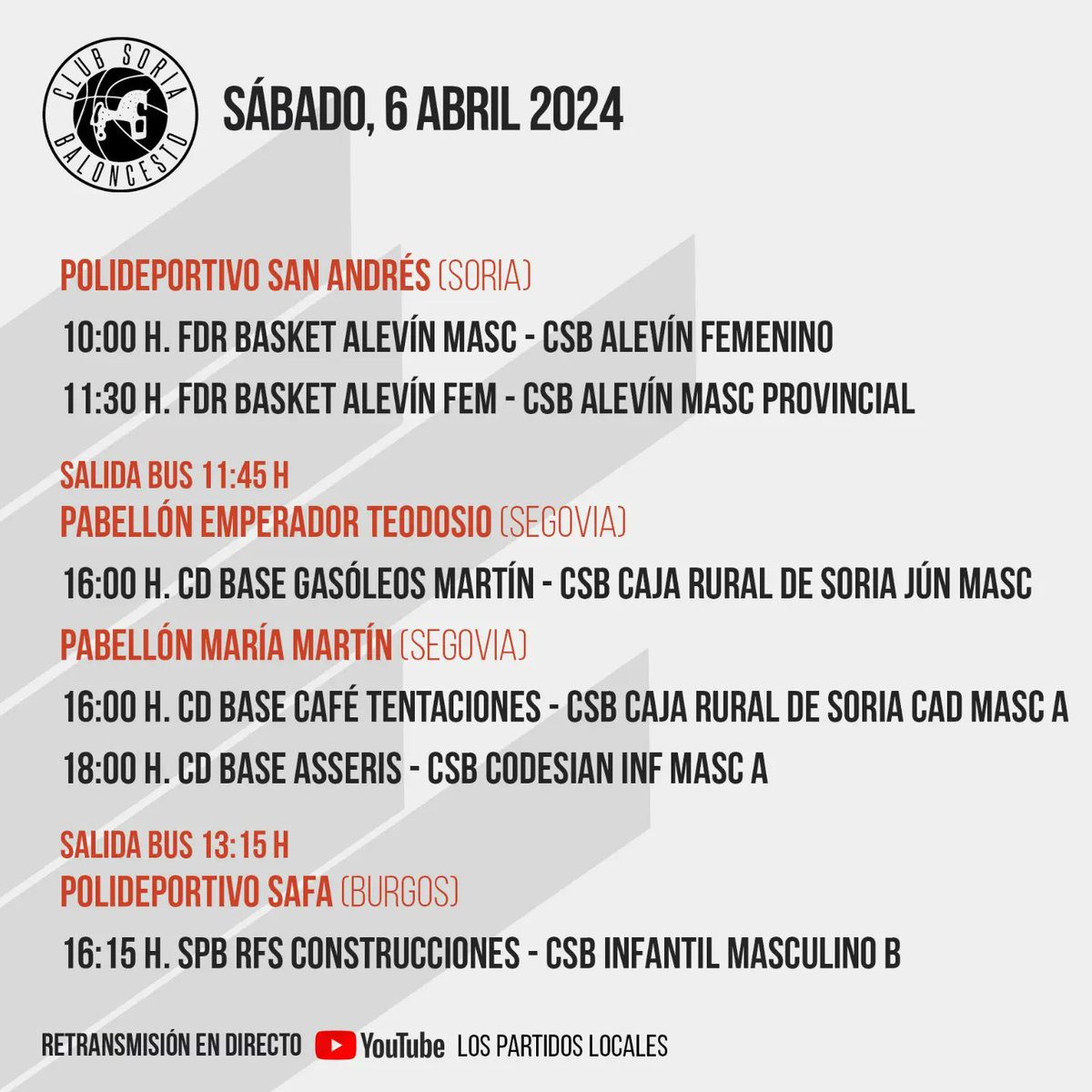 ¡Volvemos! 🏀🔥 Tras el parón de Semana Santa, nueva jornada con los dos equipos sénior jugando en casa. #HorariosCSB