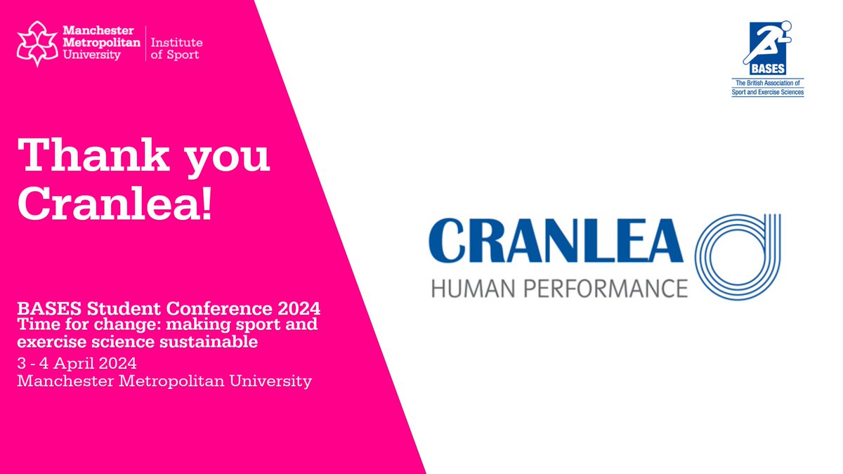 Thanks to @Cranlea for supporting @basesuk Student Conference 2024! Cranlea provide technology for measurement and monitoring of sports performance, fitness and health. They have also been in our exhibitor zone over the last two days meeting #ManMetBASES24 delegates.