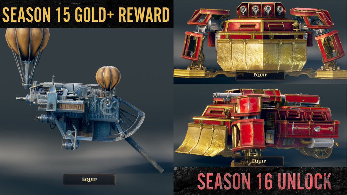 KingArtGames's tweet photo. Season 15 has ended and so 16 begins!
🏆 Firefighter Mocny skin for season 15 completers
🤖 Stainless Steel Gunship Skin for all gold+ ranked players
🚒 Unlock the Royal Red Nagan skin by beating Season 16 https://t.co/5cS1MNlSy5