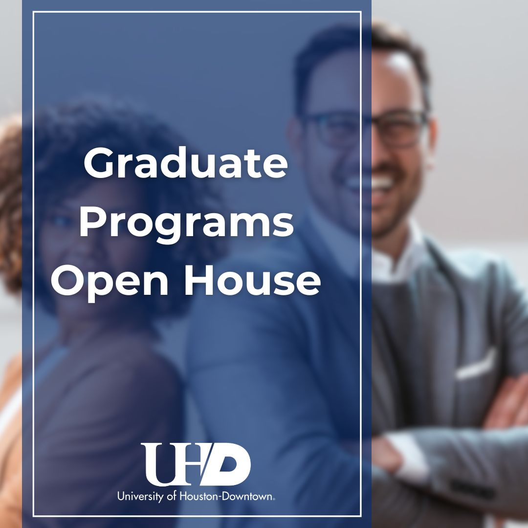 Are you considering a master's degree? If so, join us at the Graduate Programs Open House 5:30 p.m. - 7:30 p.m. Thursday, April 4, 2024, in the Welcome Center Lobby. 🚪 RSVP now: Graduate Programs Open House (uhd.edu)