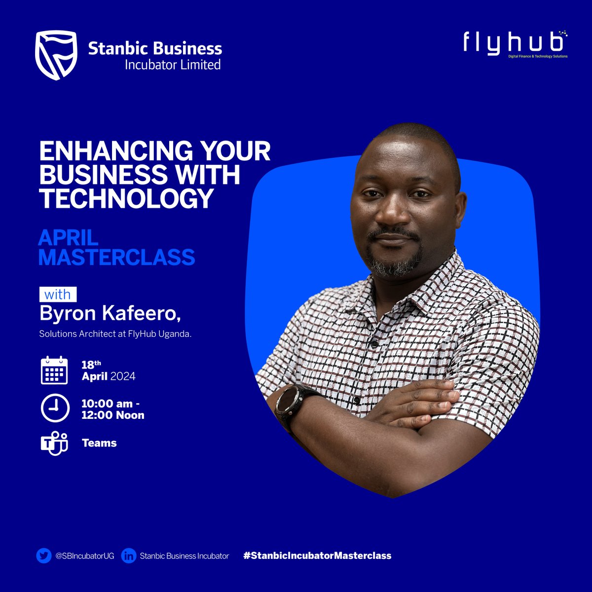 Have you ever desired to incorporate technology into your business but lacked the know-how? Byron's #StanbicIncubatorMasterclass will equip you with the knowledge of how to use tech to scale your business. Register here: bit.ly/3vkSgBD 🗓️ This Thursday 🕐 10:00AM