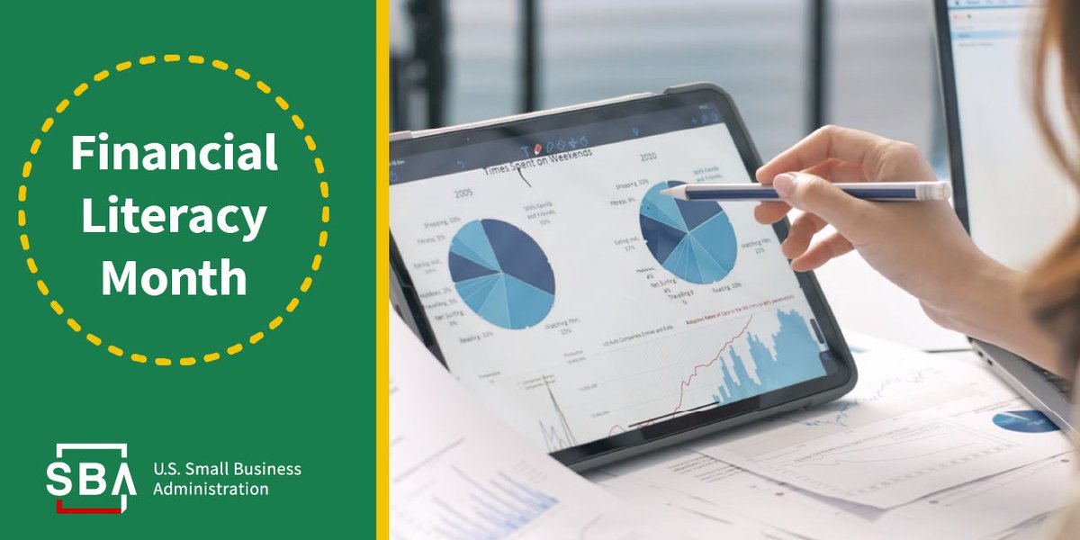 SBA_RhodeIsland's tweet photo. April is Financial Literacy Month and a good reminder to reach out to an SBA resource partner for free financial counseling and training. #FinancialLiteracyMonth

More here: https://t.co/qRnm0Ptduw https://t.co/MxdnHpPSL2