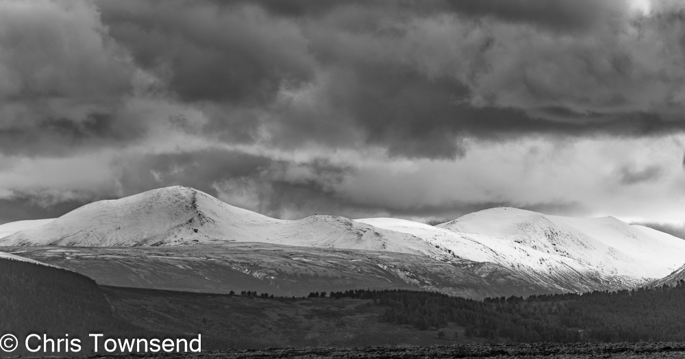 Fresh snow on Bynack More and Beinn Mheadhoin today. Much more forecast tomorrow as Storm Kathleen arrives. Winter is back! #Cairngorms #snow #winter