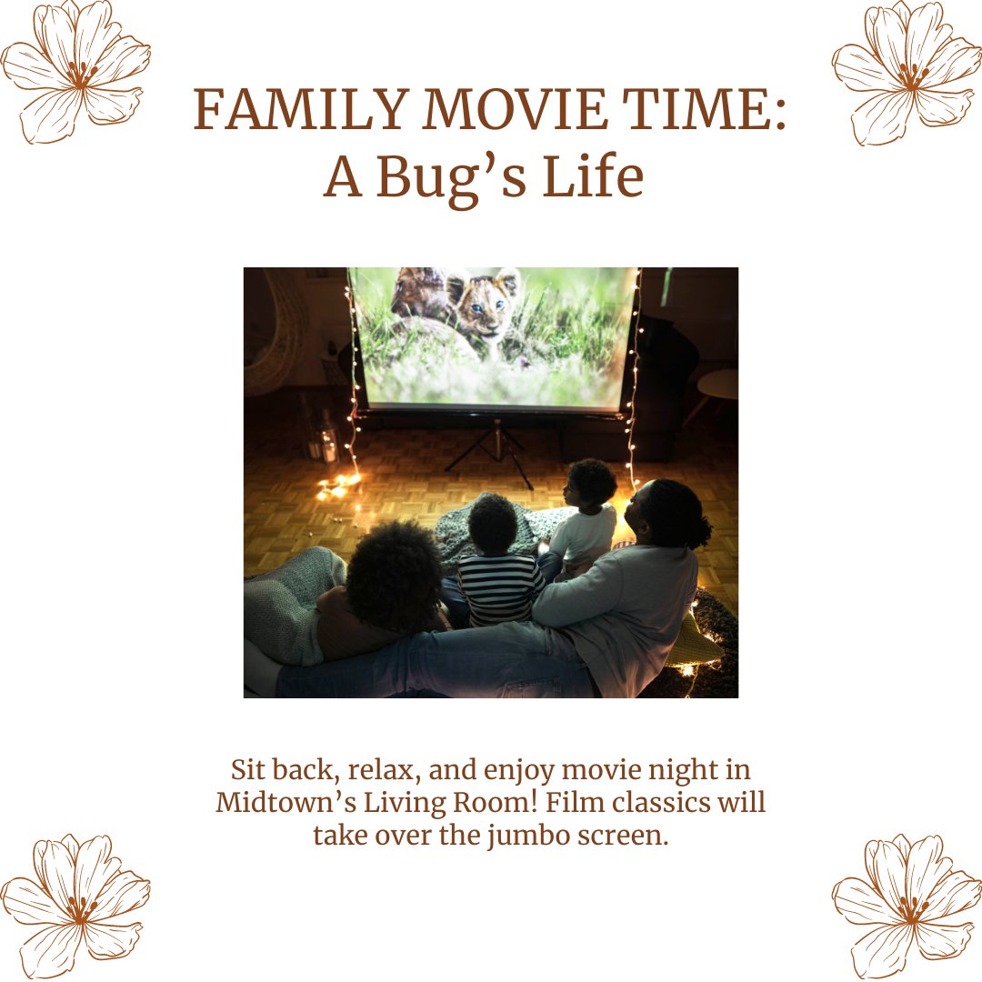 Spring Break Adventures and Activities Day 4: Movies on the Square: A Bug's Life Date: April 4, 2024 Time: 7PM to 9PM Location: The Plaza (1197 Peachtree St NE, Suite 780 Atlanta, GA 30361) Visit colonysquare.com/events/movies-…. #BCDIAtlanta #PowerfulFamilies #TwoGeneration