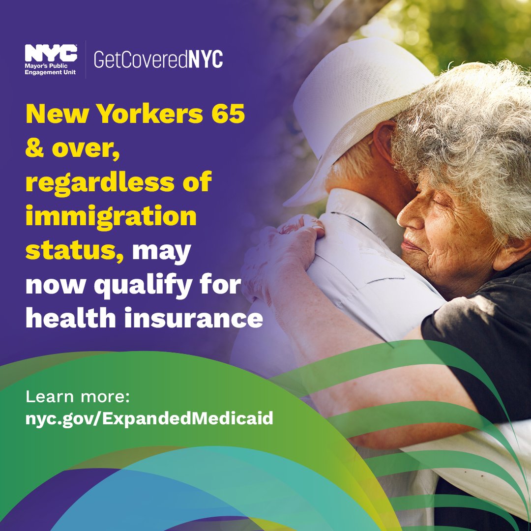 HUGE NEWS: Immigrants age 65 and older may now qualify for full Medicaid (as opposed to only emergency Medicaid) depending on income in New York. #GetCoveredNYC is here to walk you through this change and how to enroll. Learn more at nyc.gov/ExpandedMedica…