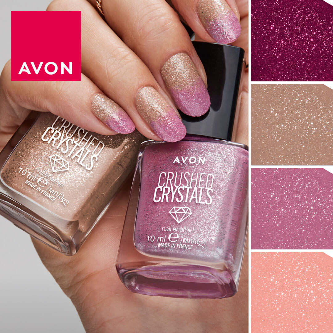 Crushed crystals nail Enamel with a lovely glitter finish. Several colours to choose from. #avonrep #crushedcrystals #nailenamel #avononlinerep shopwithmyrep.co.uk/product/22647/…