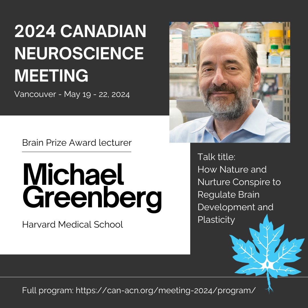 CAN is proud to host Michael Greenberg on May 20 for the #CANMeeting Brain Prize lecture. Michael Greenberg won the 2023 prize with Christine Holt and Erin Schuman lundbeckfonden.com/the-brain-priz… . More about our meeting: can-acn.org/meeting-2024/ @BrainPrize