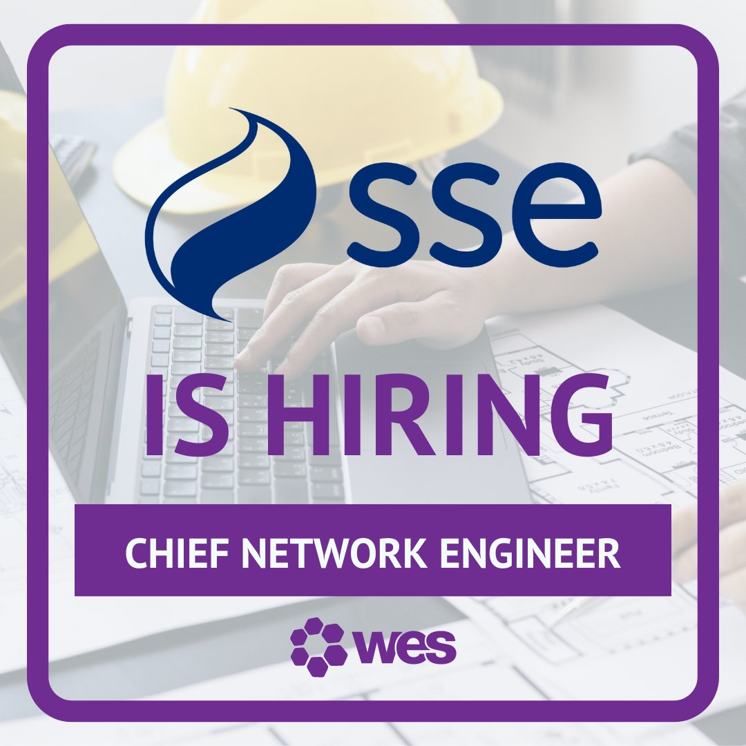 SSE is Hiring! Could you be the Chief Network Engineer that they are looking for? Find out here: ow.ly/8lOb50R8cW1