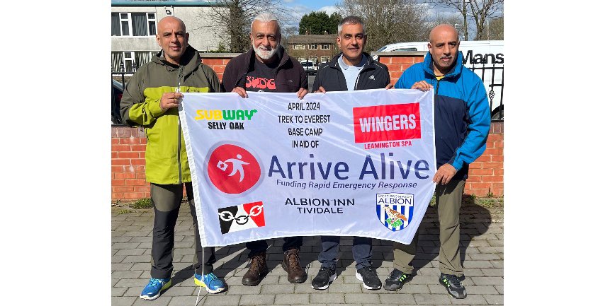 The incredible dream team from the Albion Inn Tividale will be taking part in a trek to Everest Base Camp to help to raise vital funds for Arrive Alive ❤️🌄 To donate to their mission visit ⬇️ justgiving.com/page/team-albi…