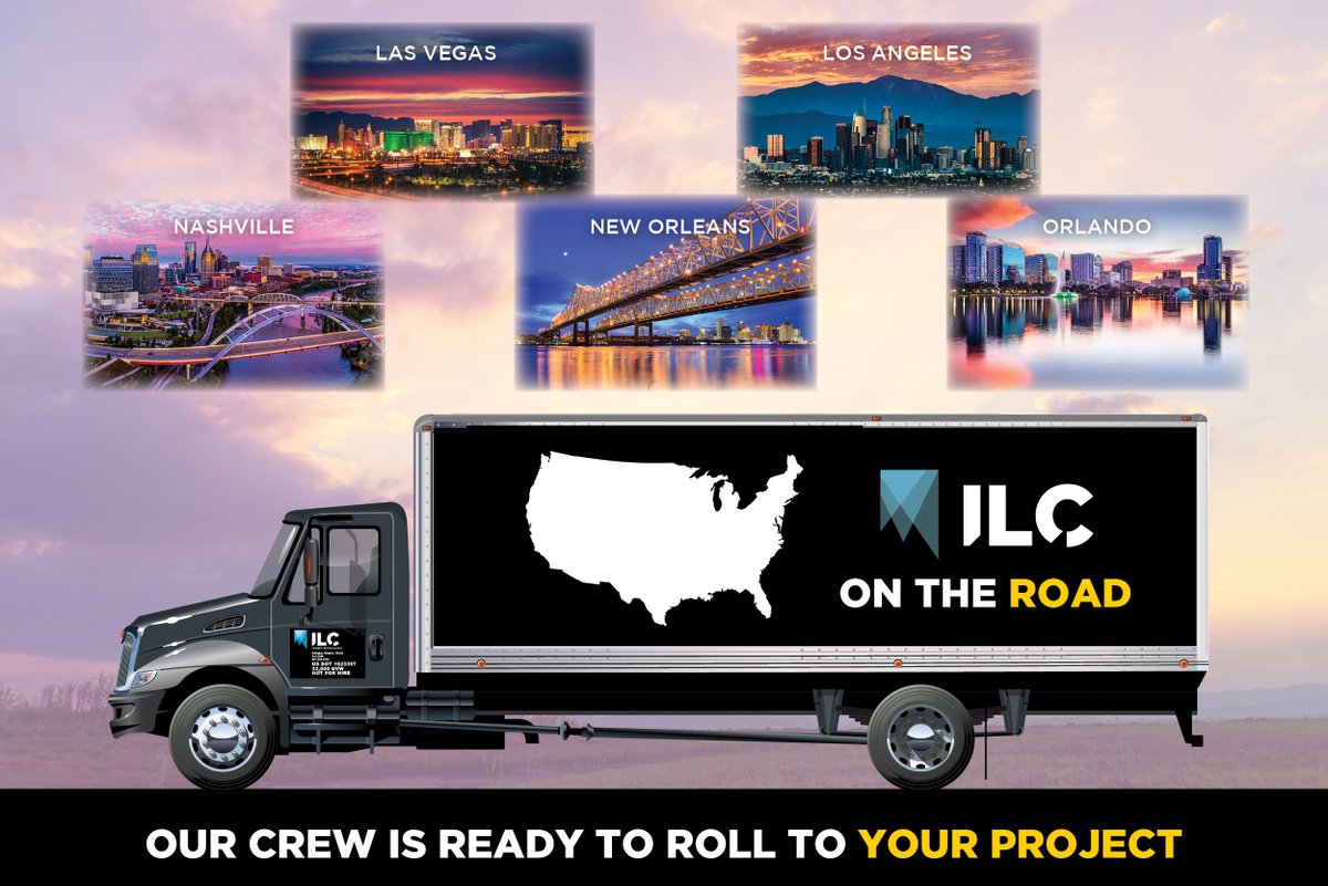 ILCLighting's tweet photo. The #ILC Trucks are rolling all over America. But we’re just getting warmed up. Wherever your next project is, we’re ready to help you shine. To bring the best crew and the latest gear to you contact ILC today: https://t.co/Xi5fuab5uz  #NOLA, #roadcrew, #Nashville, #LA https://t.co/6wIwnFf6UU