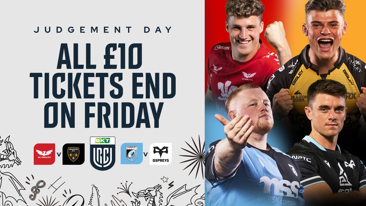 Judgement Day is Coming! 💥 See the best of Welshrugby in action at Cardiff City Stadium, with the established Six Nations stars and the rising young talents all at one venue and for just £10! TICKET INFO ⬇️ cardiffcitystadiumevents.co.uk/Stadium/Index?…