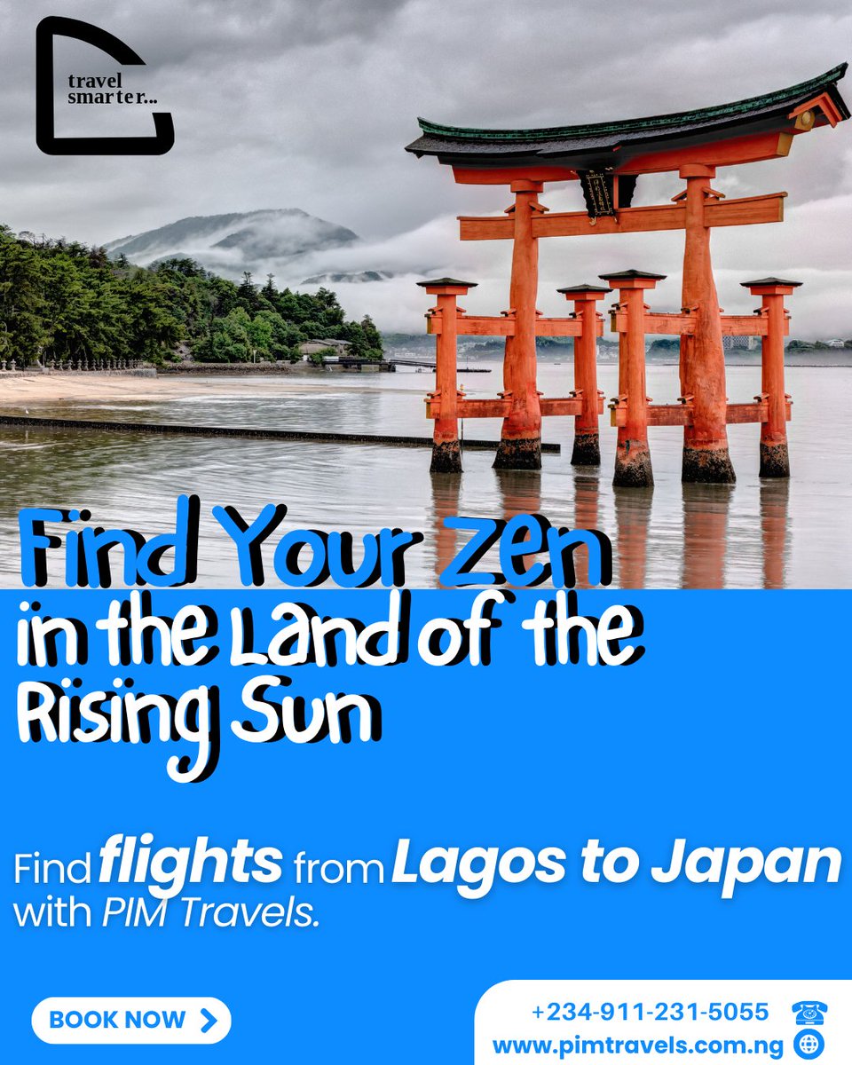 Tokyo calling. Escape the daily grind and unveil the beauty of Japan. #pimtravels

#TravelDeals #LagosToJapan #ExploreJapan #TravelExpert #AffordableFlights #traveltips  #flystressfree #airfaredeals  #visaservices #cheapflights #flights #flightdeals