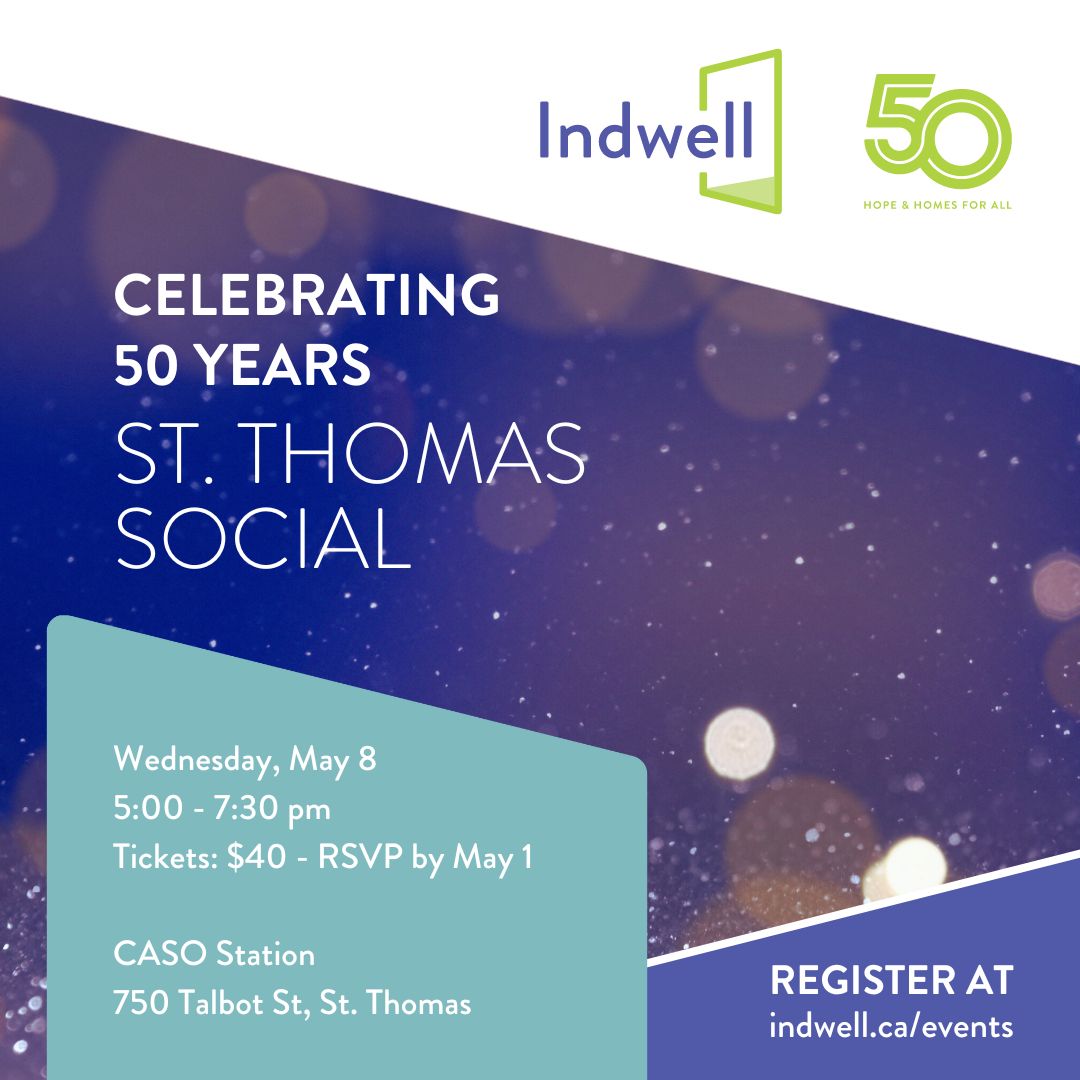 St. Thomas! Join us to celebrate Indwell's progress in St. Thomas to create 100+ affordable supportive apartment homes. Enjoy hors d'oeuvres, live music and activities, with remarks at 6pm. Details here: loom.ly/kBwwT2E #stthomasproud #hopeandhomes