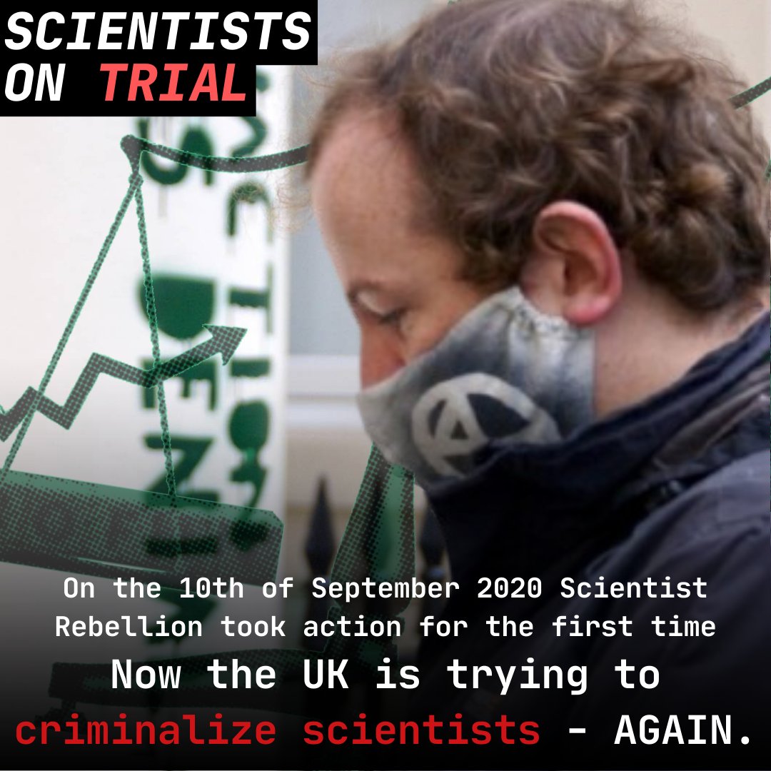 🔍 On the 10th of September 2020 Scientist Rebellion took action for the first time. Scientist Rebellion founders, Mike Lynch-White and Dr. Tim Hewlett, threw paint at the facade of the building of the prestigious Royal Society in London. (1/11)