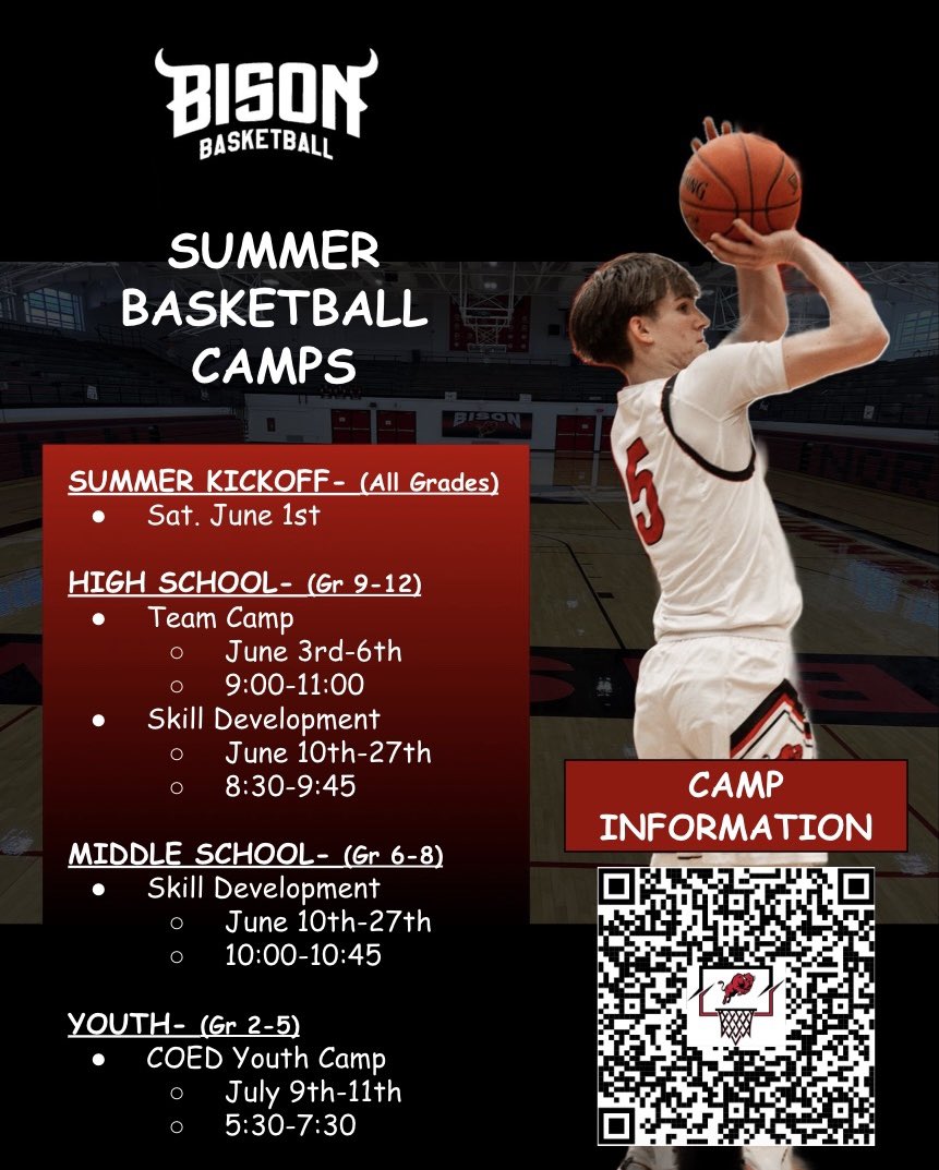Bison Basketball Summer Camp Information

Please direct all questions to Coach Hays- dentonhays@smsd.org