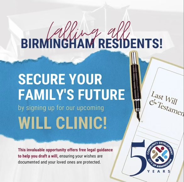 Do you need help drafting your will? The April Will Clinic, hosted by Community Development, is taking place at the Boutwell Auditorium today until 3 p.m.