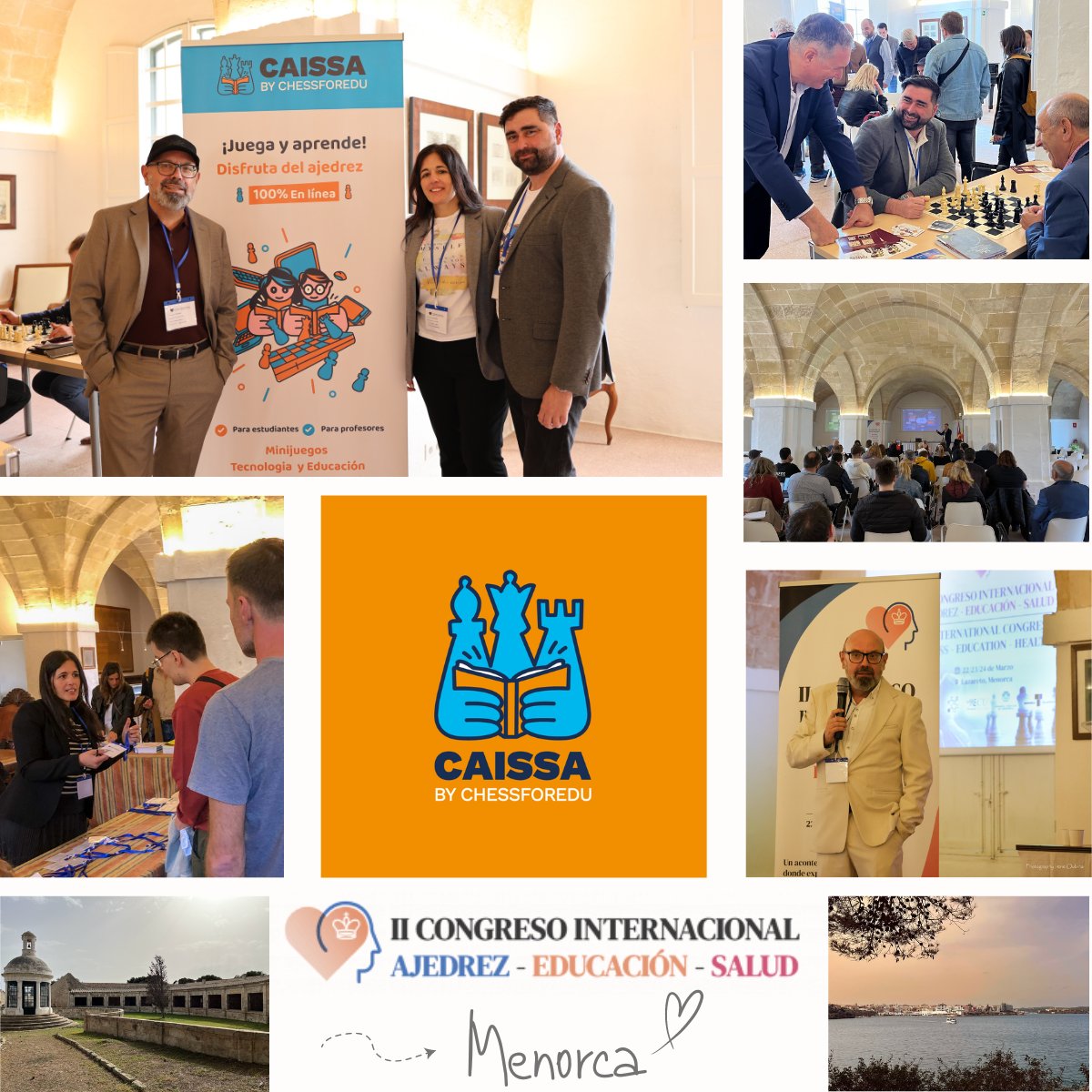 chessforedu's tweet photo. ✍ Hace unos días, tuvimos el honor organizar junto con otras entidades, el II congreso de Ajedrez, Educación y Salud en #Menorca. Una experiencia que sin duda alguna, dejó una huella imborrable en todos nosotros! ♟️🌟 https://t.co/ZF5wYt2070
