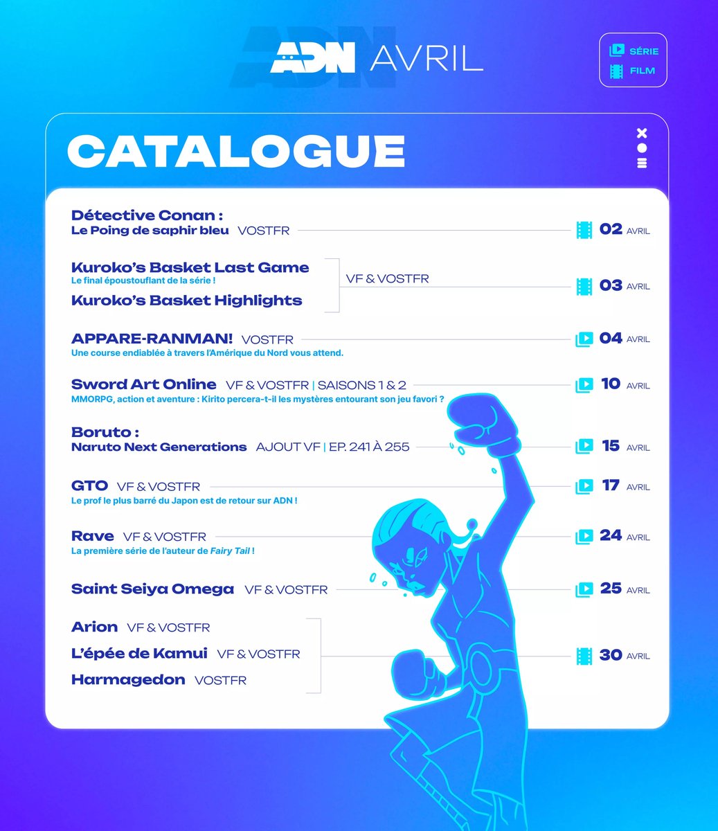 manga_news's tweet image. Le planning d'@ADNanime pour avril manga-news.com/index.php/actu… #anime #simulcast #japanime #japanimation #adn