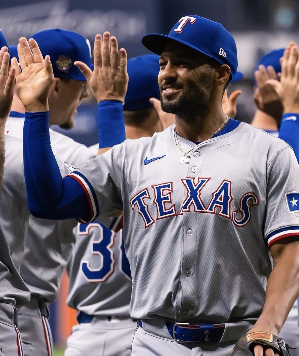 MichaelJBier's tweet photo. Since the season began a week ago, the Rangers have been one of the American League’s HOTTEST offenses. 🔥

- .347 OBP (2nd)
- .446 SLG (2nd)
- 8 HR (3rd)
- 34 RBI (3rd)
- 25 BB (3rd)
- 57 H (4th)

@Rangers | #StraightUpTX https://t.co/1yUpYe7JdR
