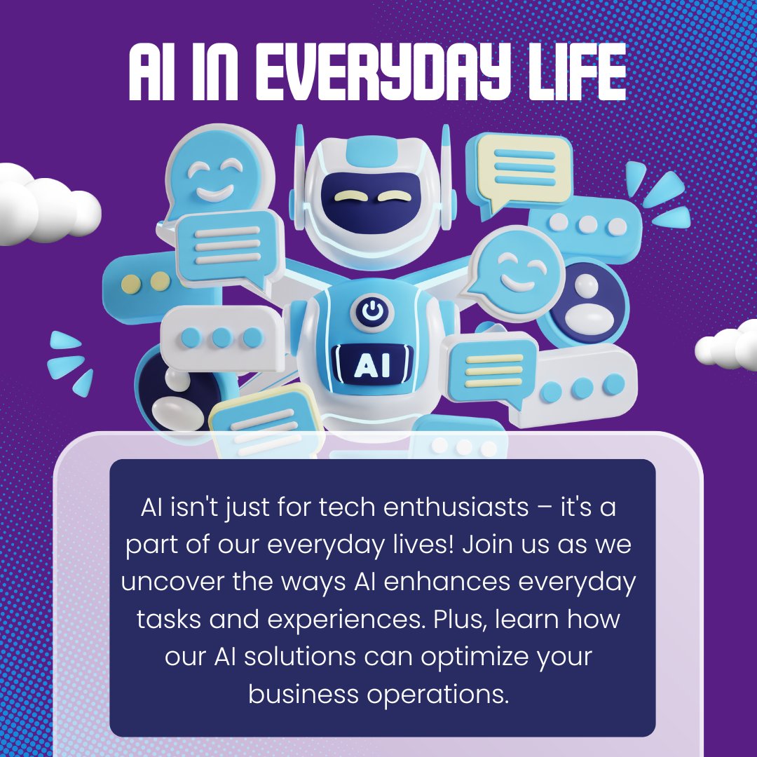 #AI isn't just for tech enthusiasts – it's woven into everyday life! Join us as we explore how AI enhances daily tasks and experiences. Discover how our #AIsolutions can optimize your business operations for greater efficiency and success.  #leadgenration #gicmarketinggroup
