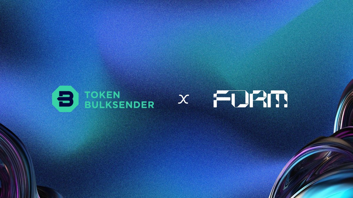 Fun fact, <a href="/TokenBulksender/">Token Bulksender</a> was the first independent project to support Form and we never forgot ♥️ 

We will be sending tokens to users on Token Bulk Sender as we approach the road to Mainnet.