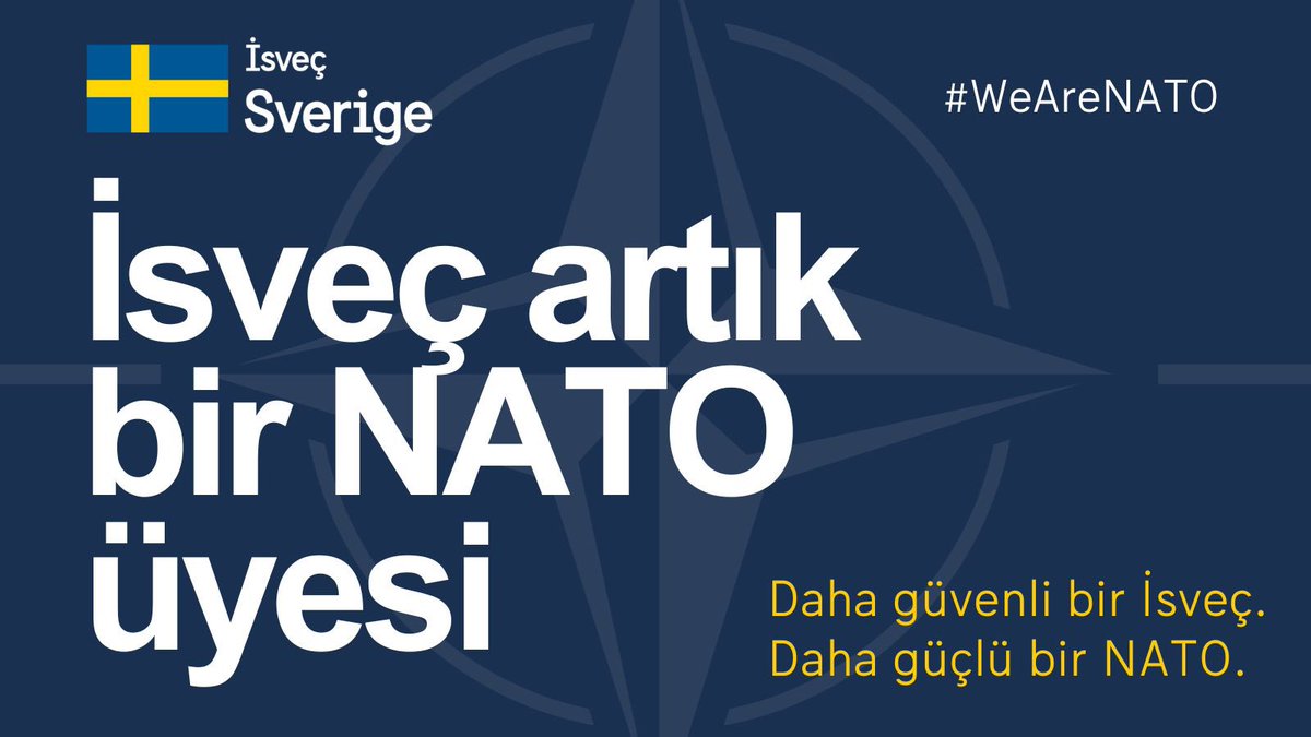 Bugün, 4 Nisan 1949 tarihinde kurulan Kuzey Atlantik Antlaşması Örgütü, NATO'nun 75. kuruluş yıldönümü. İsveç artık bir NATO üyesi. Daha güvenli bir İsveç. Daha güçlü bir NATO.