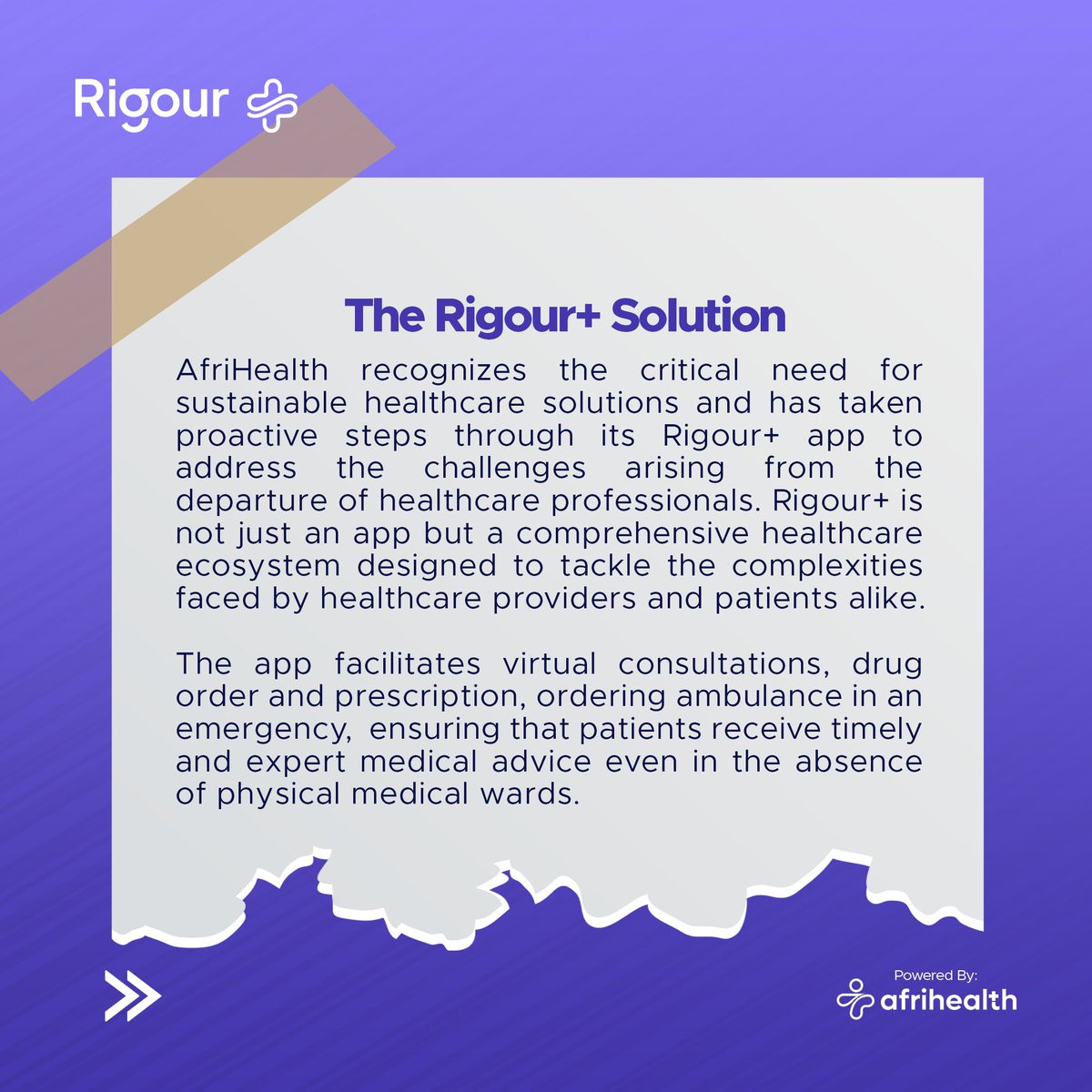 AfriHealth recognizes the critical need for sustainable healthcare solutions and has taken proactive steps through its Rigour+ app to address the challenges arising from the departure of healthcare professionals.
