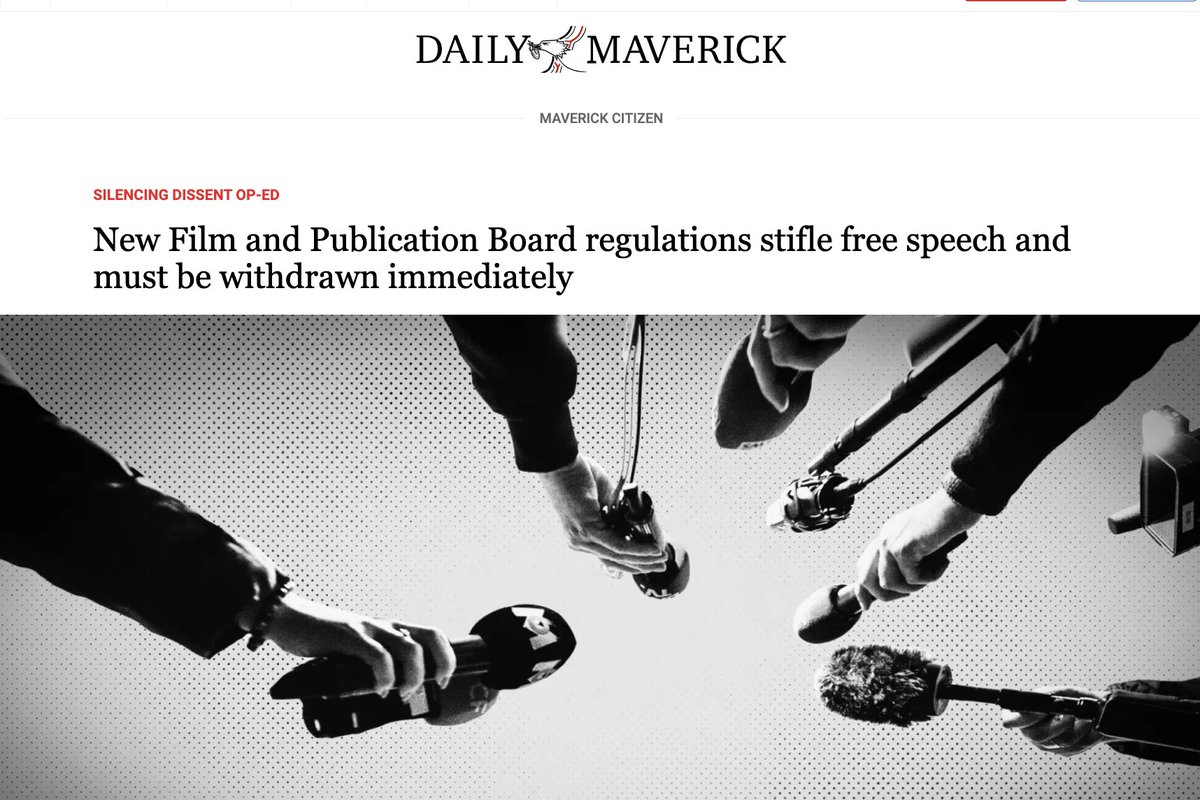 Incredible to see @FPB_ZA try & grab power over online dis/misinformation when it has no such jurisdiction. Kudos to @SAEditorsForum @MediaMattersZA @SOSCoalition @PressCouncil_SA for taking it on. Regulations are ultra vires & won't survive legal review dailymaverick.co.za/article/2024-0…