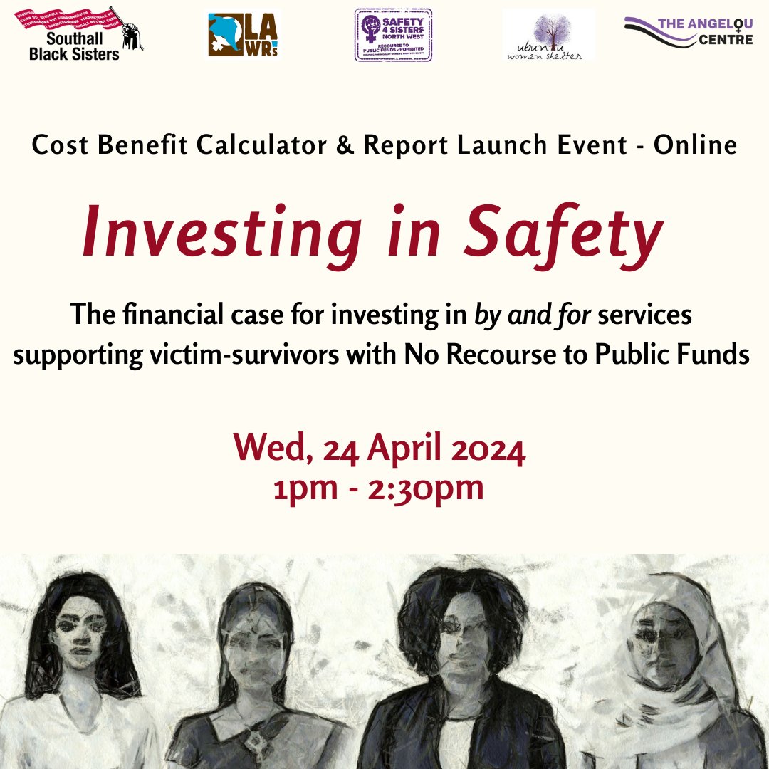 📢There is a strong financial case for investing in community based, specialist by and for services supporting Black, minoritised & migrant victim-survivors of VAWG Join us online on 24 Apr at 1pm as we launch our Investing in Safety model. Register 👇1/2 eventbrite.co.uk/e/investing-in…