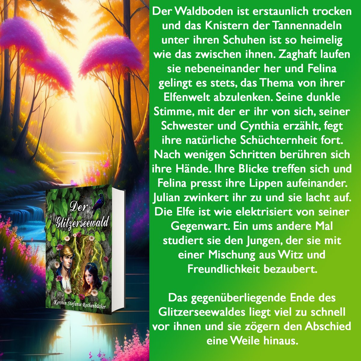 Bist du ein Experte ? für 'Der Glitzerseewald' von Kerstin Stefanie Rothenbächer rothenbaecher.net Machen wir einen Test! Wie heißt das Buch? a: Der Glitzerwaldsee b: Der Waldglitzer c: Es gltzert am See d: Der Glitzerseewald