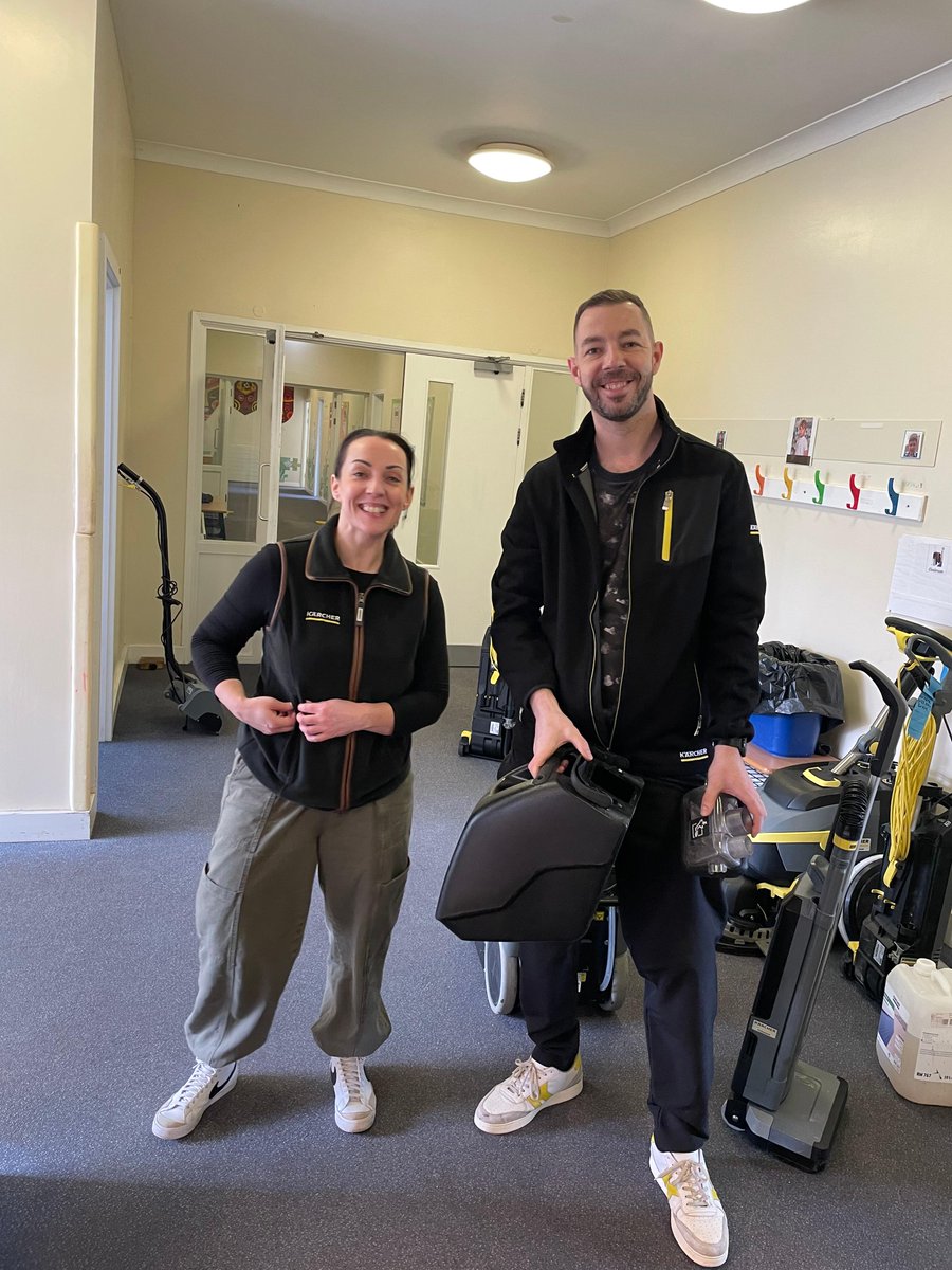 Young people and staff at Prior's Court will return to a sparkly clean Main School Building when learning resumes after the Easter break next week - and it's thanks to a team of volunteers from @karcheruk today. Read more on our blog ow.ly/bs9Q50R8uKQ