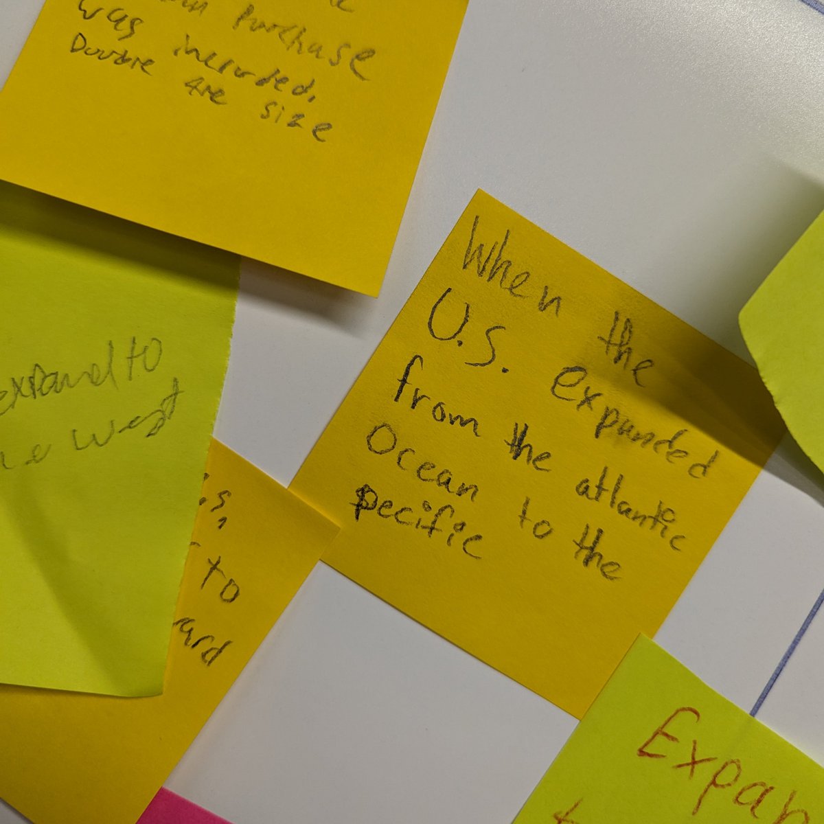 dmk782's tweet photo. Got a lot of great insights from our Brain Dump Gallery Walk🧠on Tuesday!  The activity helped us see which teaching points the students have retained and what we need to emphasize for the rest of our review time. #MeadHistory https://t.co/adEfE7zQY8