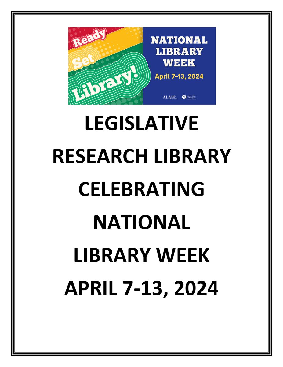 The Legislative Library at the Capitol is celebrating National Library Week April 7-13th! The library is open to the public year-round and can assist with bill histories, accessing reports to the legislature and so much more. For more info, visit nmlegis.gov/Legislative_Li… #nmleg