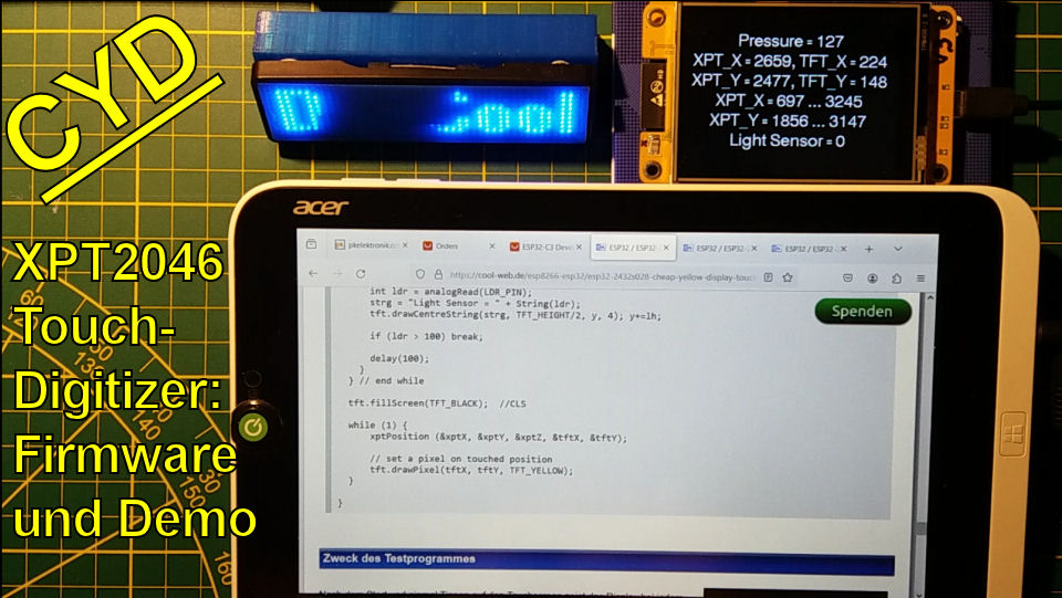 Dr_Cool's tweet image. ESP32-2432S028 mit 2.8&quot; Touchscreen (Cheap Yellow Display) - #Programmierung des Touch-Digitizer XPT2046

  --&amp;gt; cool-web.de/esp8266-esp32/…

#Espressif #ESP32 #ESP2432S028 #CheapYellowDisplay #CYD #TouchScreen #Display #Elektronik #Maker #DIY #XPT2046 #Library #Firmware #Download