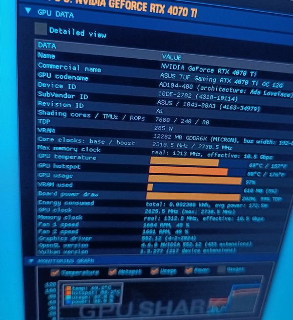 GPU Shark 2.2 graphics card monitoring utility released with GPU core hotspot temperature for NVIDIA GPUs and Moore Threads MTT S80 support
geeks3d.com/20240404/gpu-s…