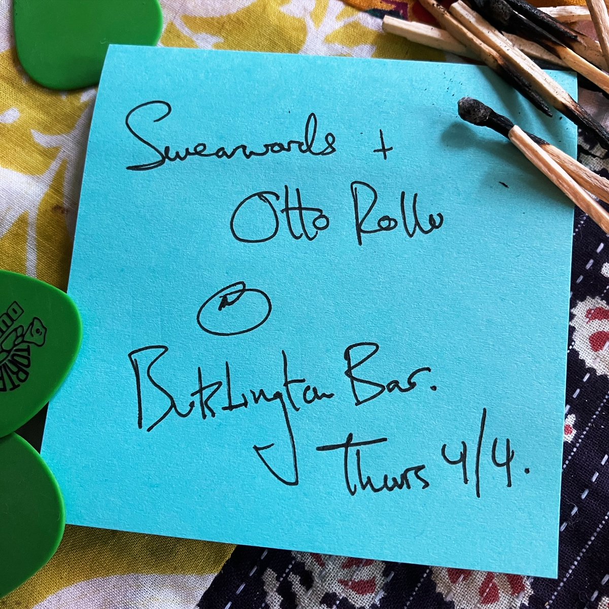 We're at the Burlington tonight! Swears on at 10:30