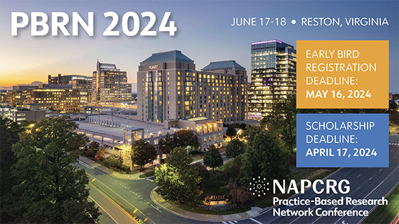 Don’t miss out on the great networking opportunities and insightful speakers and sessions at NAPCRG’s PBRN Conference June 17-18, 2024. Register by May 16 and save with the early bird discount. Learn more and register: napcrg.org/conferences/pb…