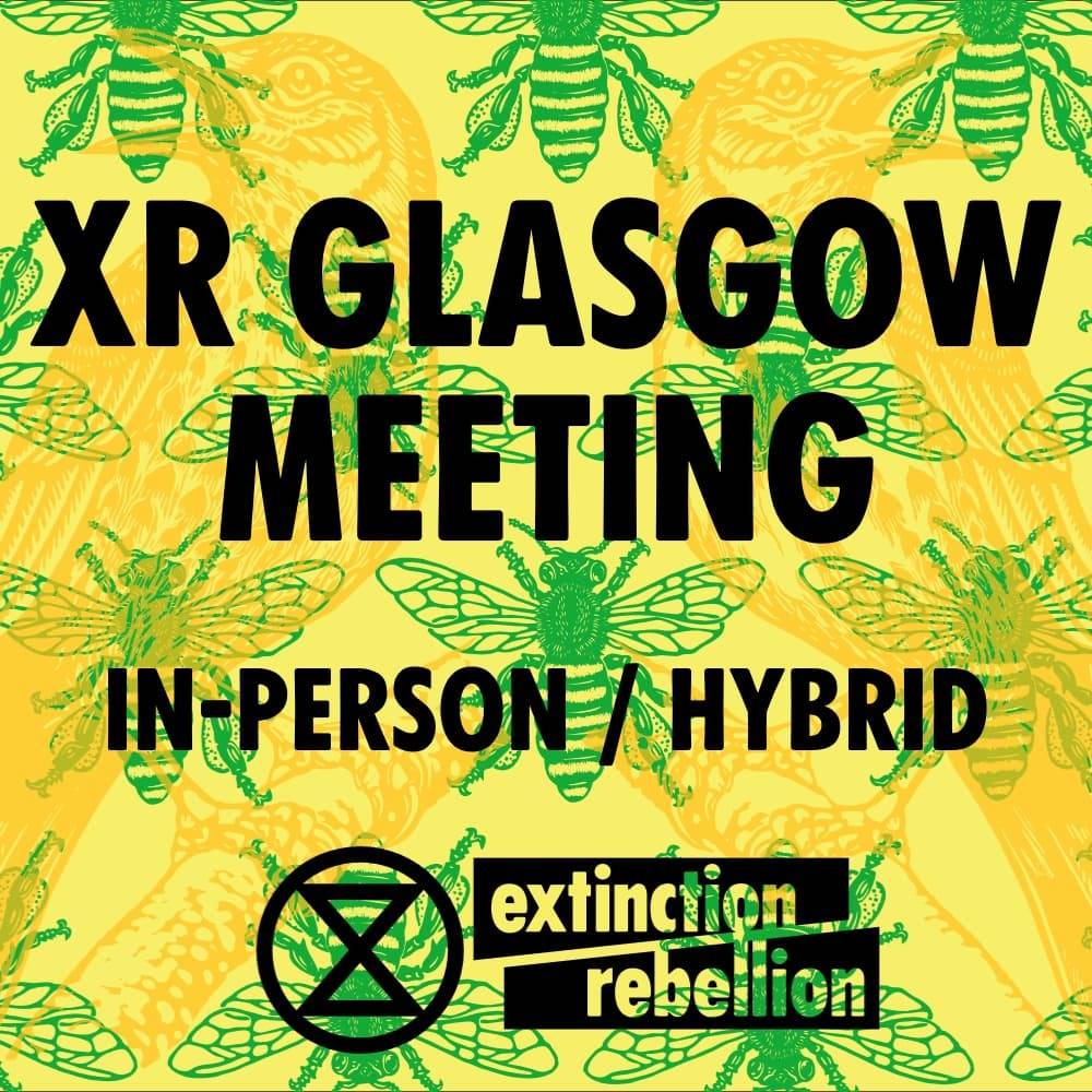 XRGlasgow In-Person Meeting: Meet fellow Rebels, to share and hear about recent successes, up coming actions, events, challenges and XR Activism. New Rebels welcome! JOIN US: 9th April @ 7pm at Unison Building, Bell Street, G1 1LQ facebook.com/events/7294473… @ScotlandXr @Glasgow