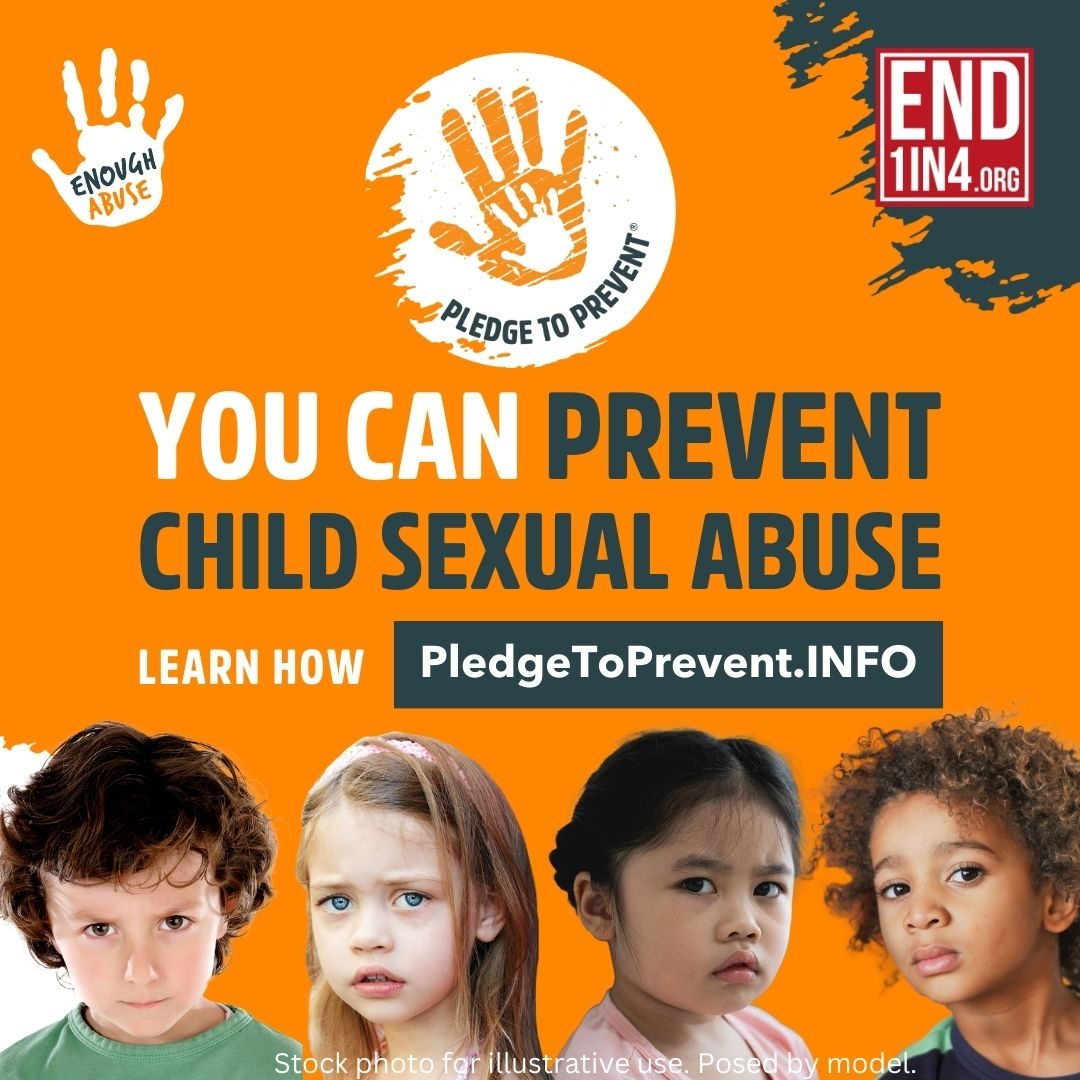 PledgePrevent's tweet image. Anyone, anywhere can get involved in the movement to prevent child sexual abuse! Go to pledgetoprevent.info today. Take the #PledgetoPrevent to keep the children in your life safe from child sexual abuse. #childabusepreventionmonth #preventchildabuse