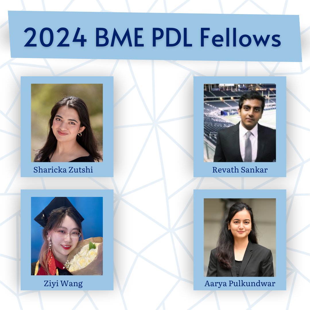Congratulations are in order for some BME folks who recently were elected to the PDL fellowship💙 Click here to learn more about the fellowship: bit.ly/3vDA85T