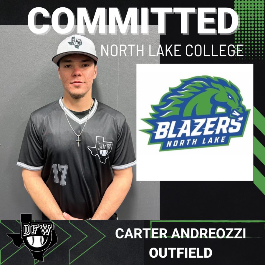 Blessed to announce my commitment to North Lake College. Huge thanks to my family and <a href="/DFWPostGrad/">DFW Post Grad Baseball</a> <a href="/coachpage_/">Davis Page</a> <a href="/coachbravo28/">Zach Bravo</a> for creating this opportunity. All glory to God! <a href="/DCNL_Baseball/">North Lake Baseball</a>
