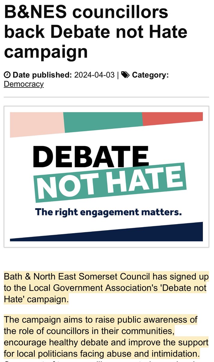 Few questions for Bath Council:
• Aren’t there already ways to report abuse? 
• Does it really need a special campaign?
• Council promised Bath a travel debate over a year ago. When will it happen?
• How do residents report gaslighting and abuse by the council?
#SaveBath