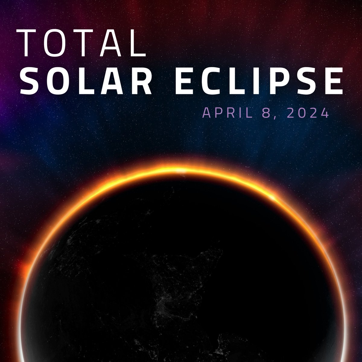 The 2024 Total Solar Eclipse is only 4️⃣ days away! Since April 8th is a Teacher Workday, students won't be on campus. However, every student will be sent home with protective glasses. For more info on safely viewing the solar eclipse, visit: science.nasa.gov/eclipses/futur…