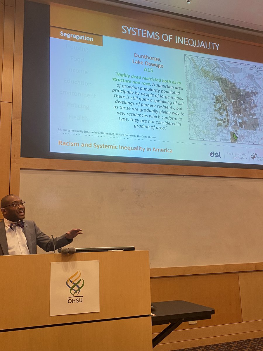 Bringing the concept of redlining and deed restrictions to Portland. The “past” is the present through systems of oppression . @DrRayMD