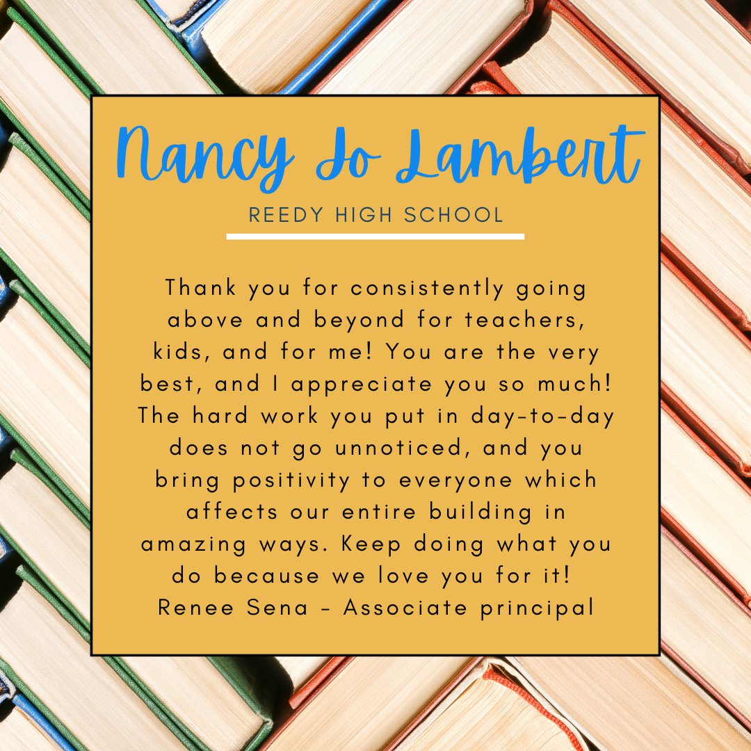 Mrs. Lambert, we are so proud to have you as a librarian in Frisco ISD. Happy #SchoolLibrarianDay! @ReedyLions #FISDelevate