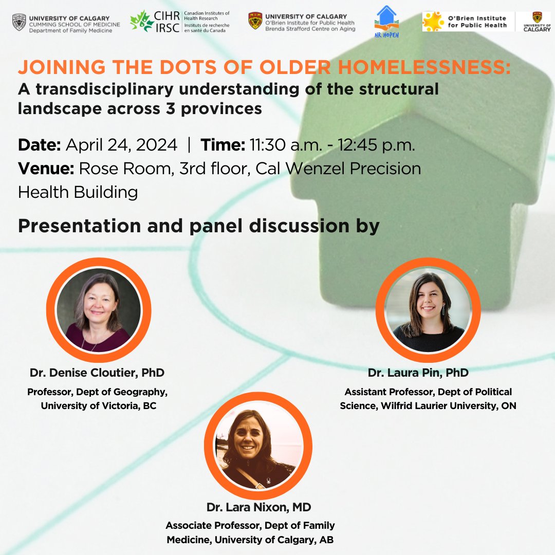 On April 24, learn about intersecting determinants of health & innovative approaches in encampments and supportive housing to promote well-being among older Canadians facing structural vulnerability and complex health needs. Don't miss out! events.ucalgary.ca/obrien/event/4…
