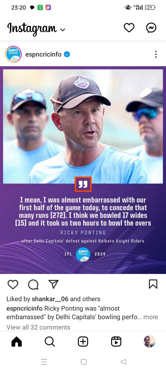 Really like this from Ricky Ponting, giving his team a serve. If you play crap and can't do the absolute basics of the game, you deserve a slap. We need less 'cuddly, feely' coaches like RP and the likes of Justin Langer and Andy Flower. @ipl @scottbstyris