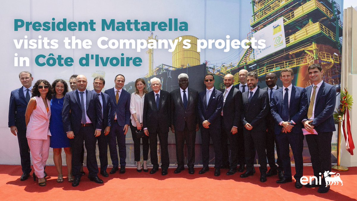 During his first state visit in Côte d'Ivoire, President #Mattarella toured one of the facilities within the Baleine project and the Vridi school complex, renovated by Eni with the Ministry of National Education and Literacy and @FondazioneAVSI. bit.ly/3TJWkDA