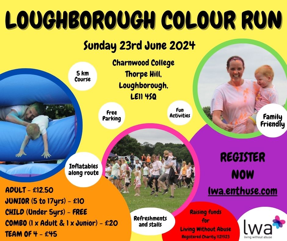 Last year's top fundraiser, Alex, is already in training for the 2024 LWA Loughborough Colour Run. Join Alex on Sun 23 June for inflatable fun with a little paint thrown in for good measure. Register here: register.enthuse.com/.../Loughborou…