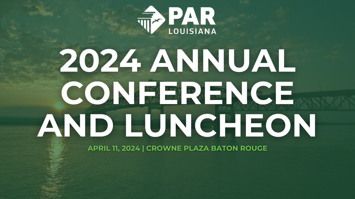 PAR's 2024 Annual Conference and Luncheon is one week away! Click here for event information and tickets: parlouisiana.org/get-involved/a… #lalege #lagov
